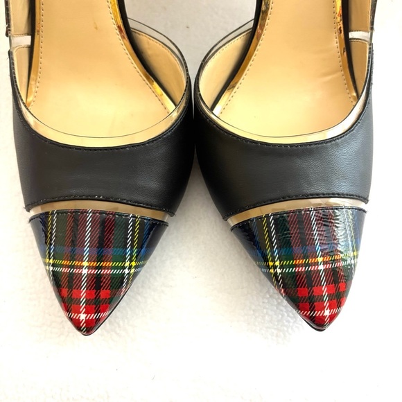 Jessica Simpson Leopard and Plaid Stiletto Point Toe Heel Pumps (10) - Picture 5 of 16